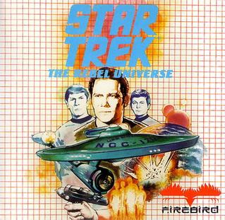 The original 1987 box: Kirk, Spock and McCoy above the Enterprise